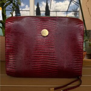 Elegant Red Textured makeup bag